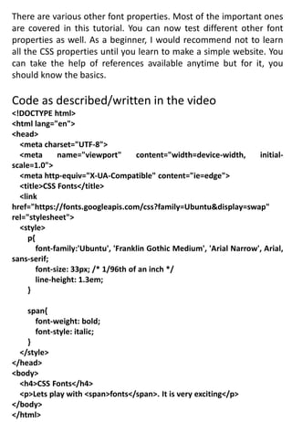 INTRODUCTIONS OF CSS