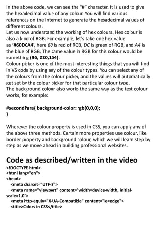 INTRODUCTIONS OF CSS