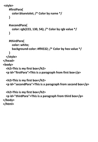 INTRODUCTIONS OF CSS