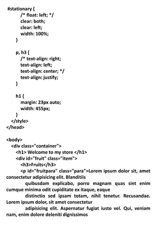 INTRODUCTIONS OF CSS