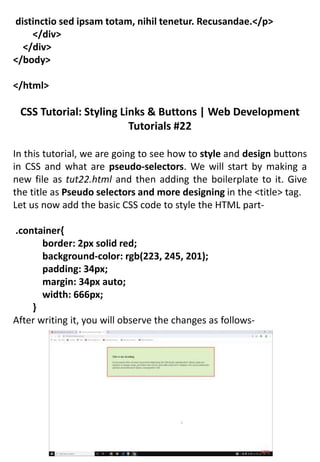 INTRODUCTIONS OF CSS