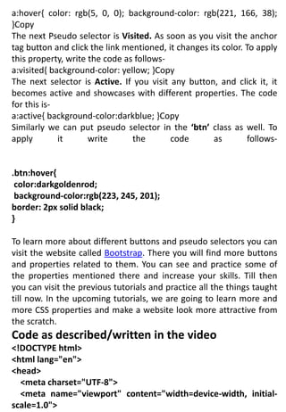 INTRODUCTIONS OF CSS