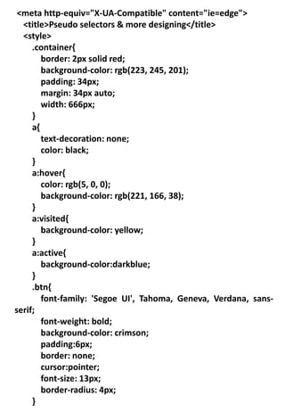 INTRODUCTIONS OF CSS