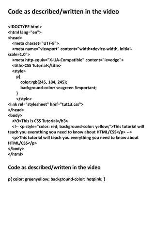 INTRODUCTIONS OF CSS