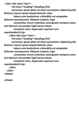 INTRODUCTIONS OF CSS