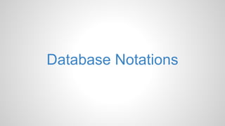 Database Notations
 