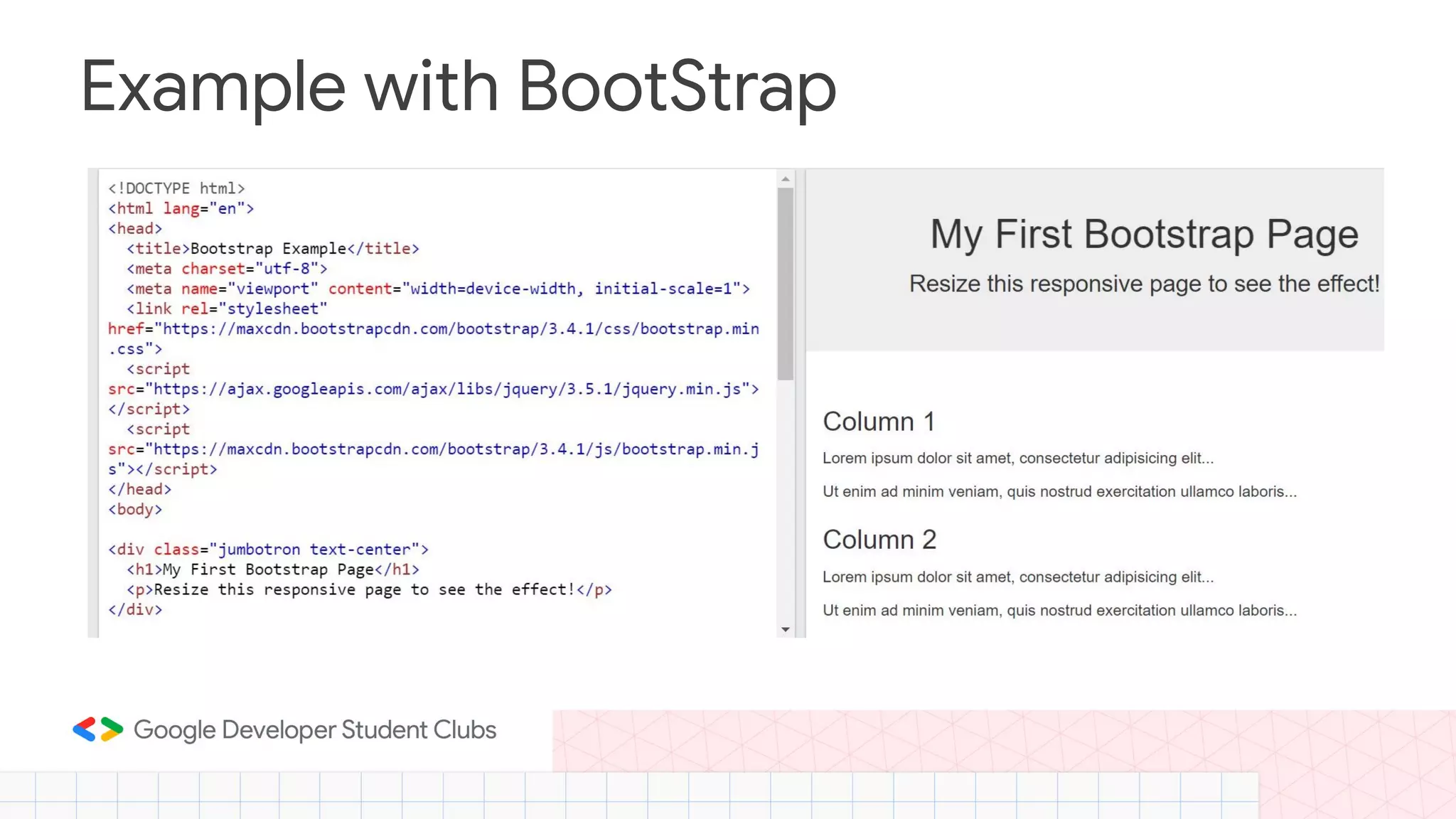 Example with BootStrap 