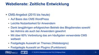 19
 CMS-Angebot (2015 bis heute)
 Auf Basis des CMS WordPress
 Leichte Nutzerbarkeit für Anwendern
 Dank langjährigen ...