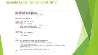 Sample Code for Demonstration
16
 
