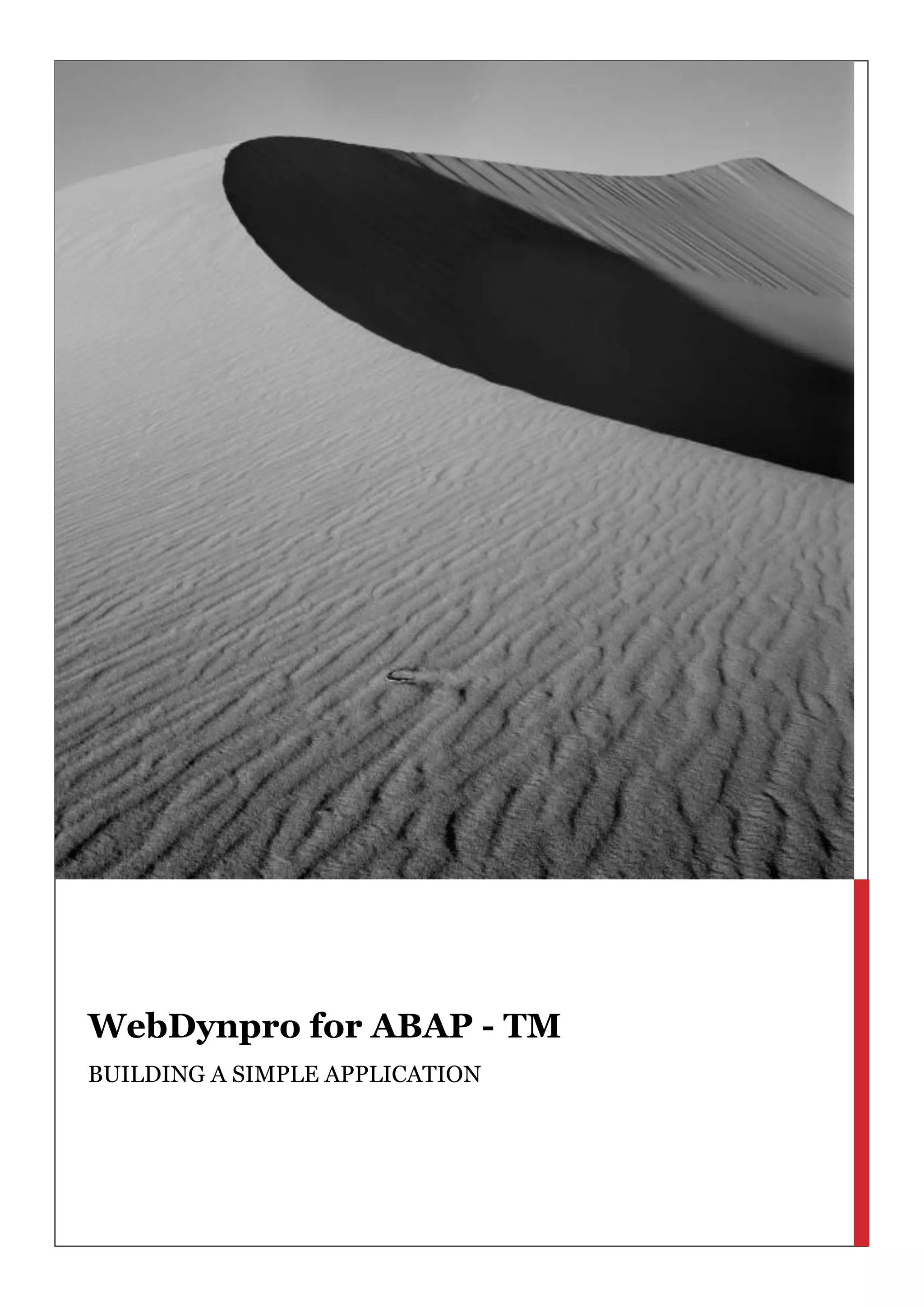 WebDynpro for ABAPTM
Building a simple application
WebDynpro for ABAP - TM
BUILDING A SIMPLE APPLICATION
 
