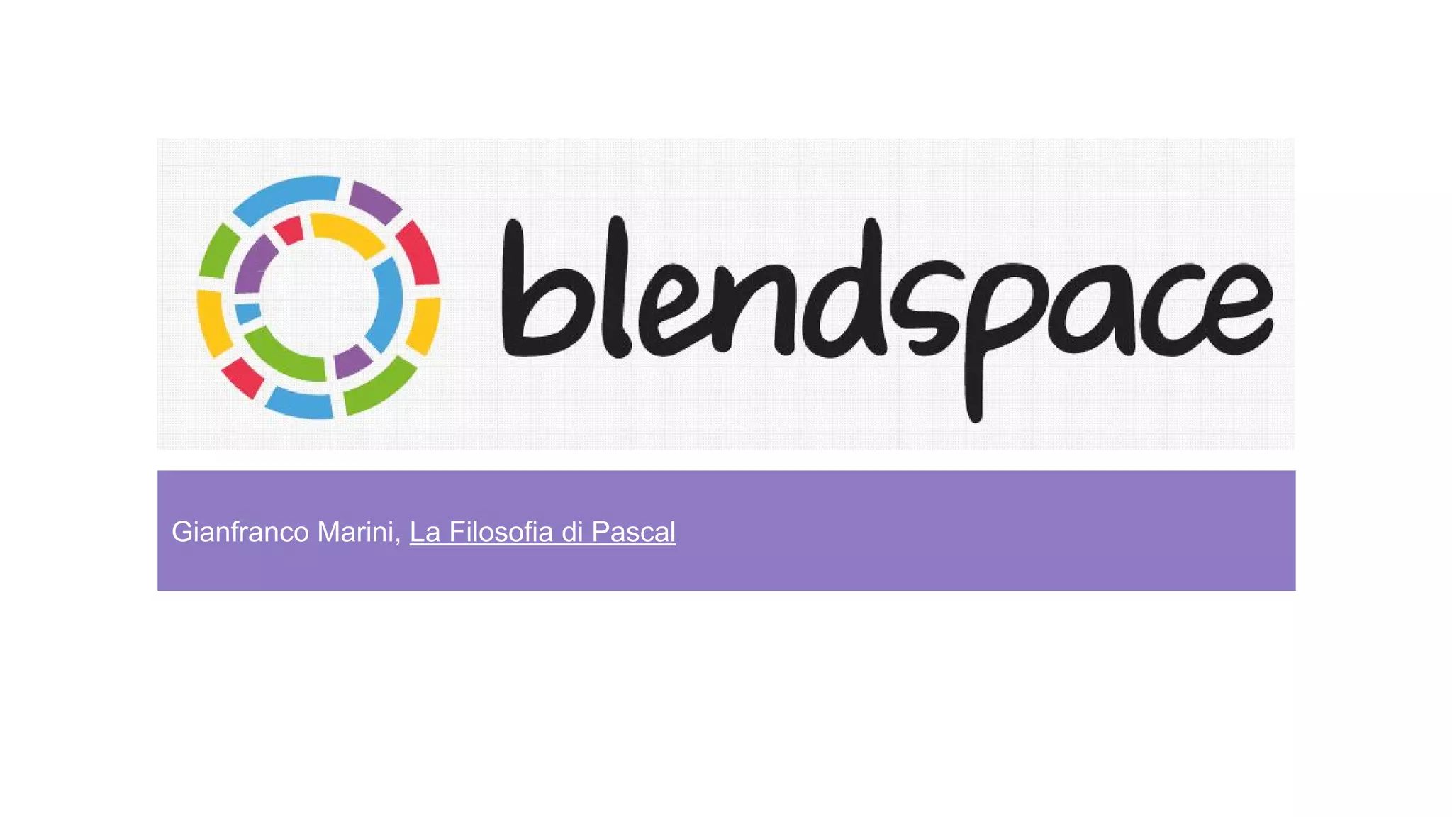 Gianfranco Marini, La Filosofia di Pascal
 