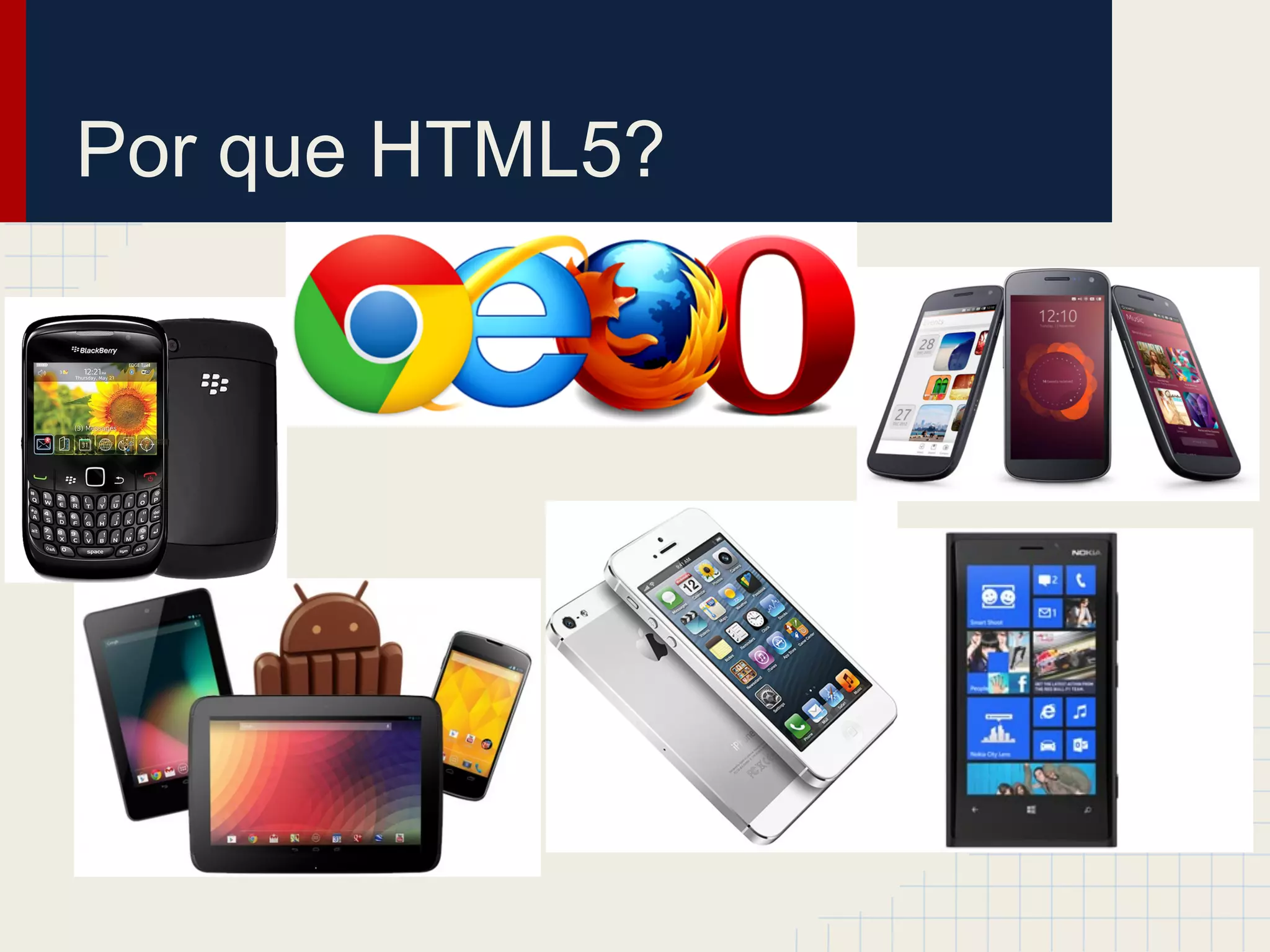Por que HTML5?
 
