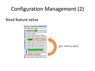 Configuration Management (2)
git cherry-pick
Nová feature vetva
 