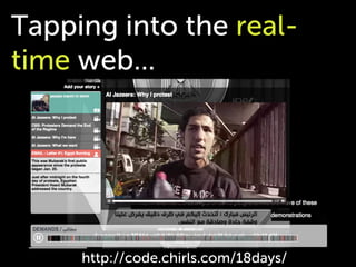 Tapping into the real-
time web...




     http://code.chirls.com/18days/
 