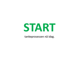 START
tankeprosessen nå idag.
 