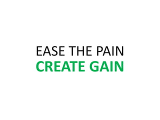 EASE THE PAIN
CREATE GAIN
 