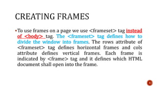 HTML Frameset & Inline Frame | PPT