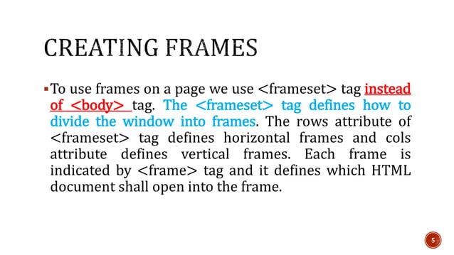 HTML Frameset & Inline Frame | PPT