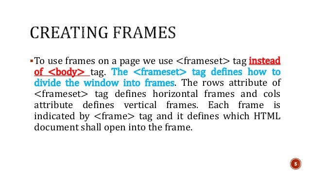 HTML Frameset & Inline Frame