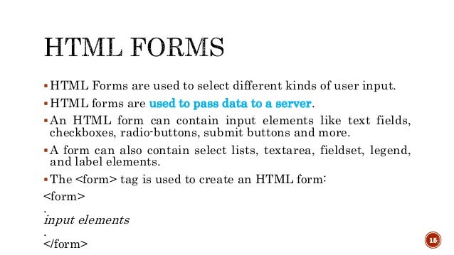 HTML Forms