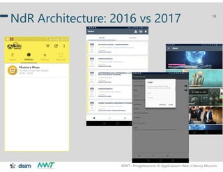 MWT– Progettazione di Applicazioni Web Henry Muccini
18
NdR Architecture: 2016 vs 2017
 