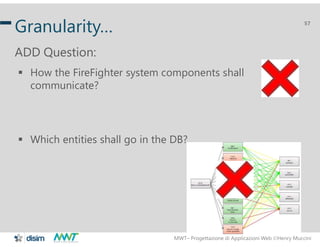 MWT– Progettazione di Applicazioni Web Henry Muccini
57
Granularity…
ADD Question:
 How the FireFighter system component...
