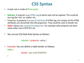 Web Engineering - Introduction to CSS | PPT