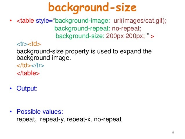 Html Table Background Repeat X