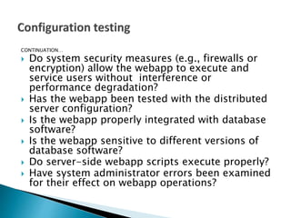 Web Engineering - Web Application Testing | PPTX