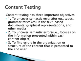 Web Engineering - Web Application Testing | PPTX