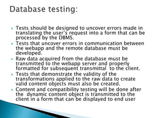 Web Engineering - Web Application Testing | PPTX