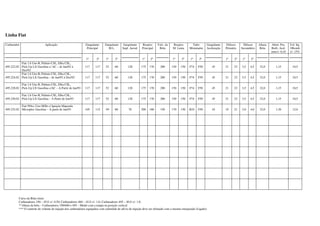 Linha Fiat
Carburador Aplicação Gargulante
Principal
Gargulante
M.L.
Gargulante
Supl. Aerod.
Respiro
Principal
Valv. da
Bóia
Respiro
M. Lenta
Tubo
Misturador
Gargulante
Aceleração
Difusor
Primário
Difusor
Secundário
Altura
Bóia
Abert. Pos.
Borb. Acel.
mm+/- 0,10
Vol. Inj.
10bomb.
+/- 15%
1º 2º 1º 2º 1º 2º 1º 2º 1º 2º 1º 2º 1º 2º
495.222.02
Fiat 1.6 Uno R, Prêmio CSL, Elba CSL,
Pick-Up LX Gasolina c/ AC – de Jan/92 à
Dez/92
117 117 52 60 120 175 170 200 150 150 F74 F50 45 21 23 3,5 4,5 32,0 1,15 10,5
495.224.02
Fiat 1.6 Uno R, Prêmio CSL, Elba CSL,
Pick-Up LX Gasolina – de Jan/92 à Dez/92 117 117 52 60 120 175 170 200 150 150 F74 F50 45 21 23 3,5 4,5 32,0 1,15 10,5
495.228.02
Fiat 1.6 Uno R, Prêmio CSL, Elba CSL,
Pick-Up LX Gasolina c/AC – A Partir de Jan/93 117 117 52 60 120 175 170 200 150 150 F74 F50 45 21 23 3,5 4,5 32,0 1,15 10,5
495.230.02
Fiat 1.6 Uno R, Prêmio CSL, Elba CSL,
Pick-Up LX Gasolina – A Partir de Jan/93 117 117 52 60 120 175 170 200 150 150 F74 F50 45 21 23 3,5 4,5 32,0 1,15 10,5
495.232.02
Fiat 994cc Uno Mille c/ Ignição Mapeada
Microplex Gasolina – A partir de Jan/93 105 115 50 80 70 200 180 150 170 150 B24 F50 42 19 21 3,0 4,0 32,0 1,30 12,0
Curso da Bóia (mm)
Carburadores 190 – 45.0 +/- 0.50; Carburadores 460 – 42.0 +/- 1.0; Carburadores 495 – 40.0 +/- 1.0.
**Altura da bóia – Carburadores 190/460 e 495 – Medir com a tampa na posição vertical
*** O controle do volume de injeção dos carburadores equipados com solenóide de alívio de injeção deve ser efetuado com o mesmo energizado (Ligado)
 