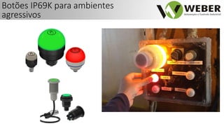 Botões IP69K para ambientes
agressivos
 