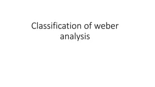 Classification of weber
analysis
 