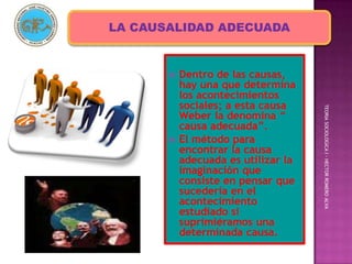 VALORACION: INVESTIGACION CIENTIFICAEn la investigación científica la valoración determina:Precisar en su totalidad lo que se va a estudiar (puntual).La selección del tema que se va a tratar.TEORIA SOCIOLOGICA I - HECTOR ROMERO ALVALa diferenciación de lo esencial de lo accesorio.