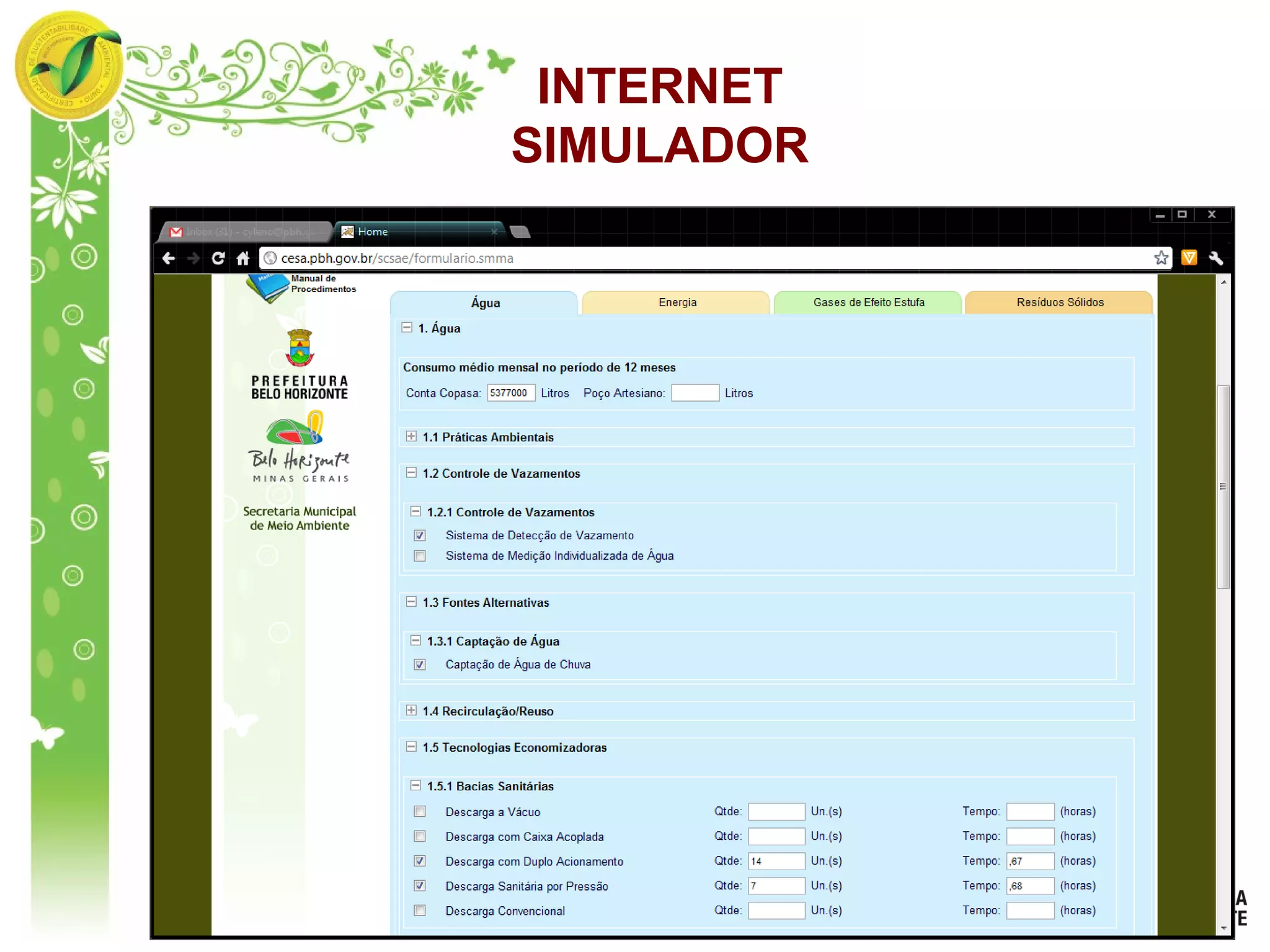 INTERNET
SIMULADOR
 