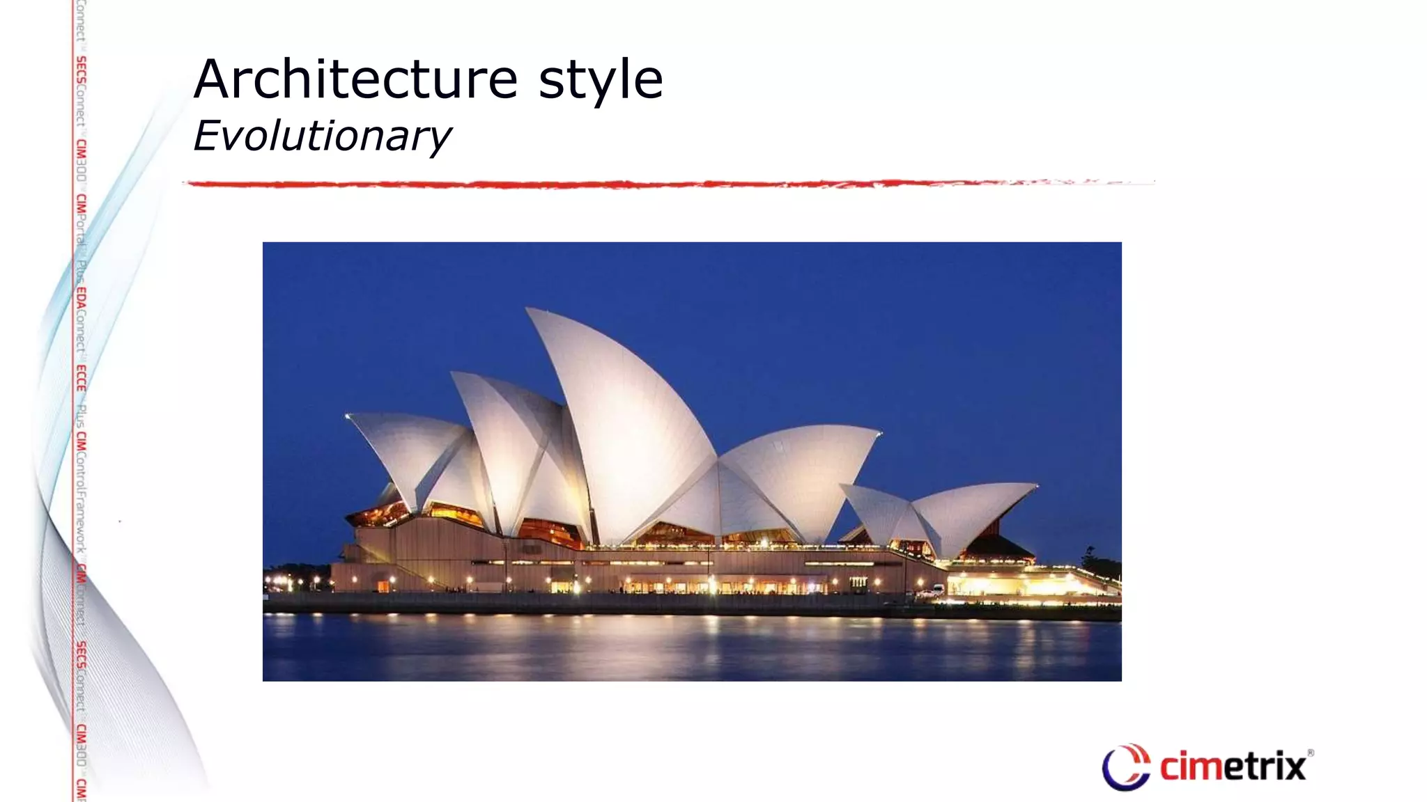 Architecture style
Evolutionary
 