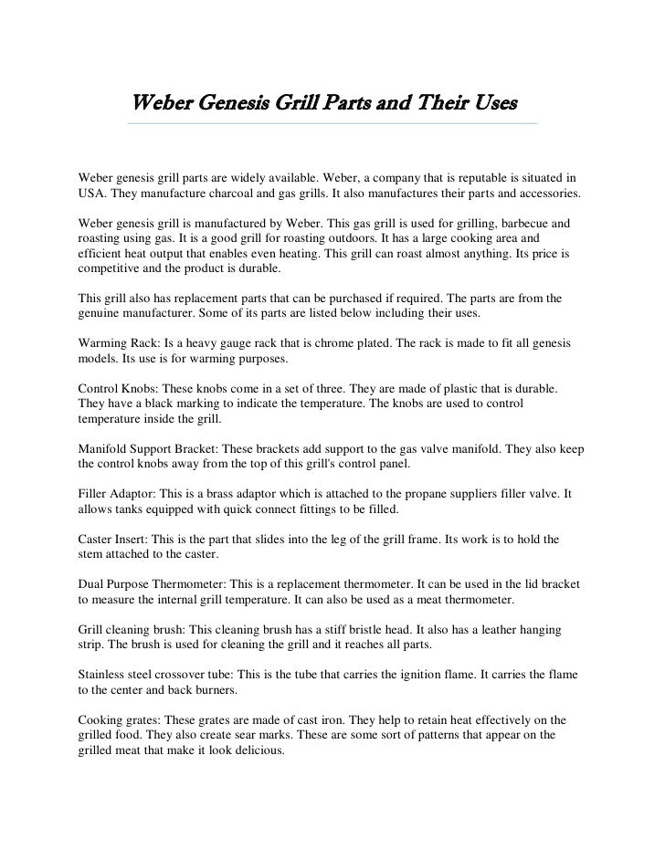 Weber Gas Grill Parts >> Weber Genesis Grill Parts And Their Uses Weber Gas Grill Parts >> Weber Genesis Grill Parts And Their Uses
