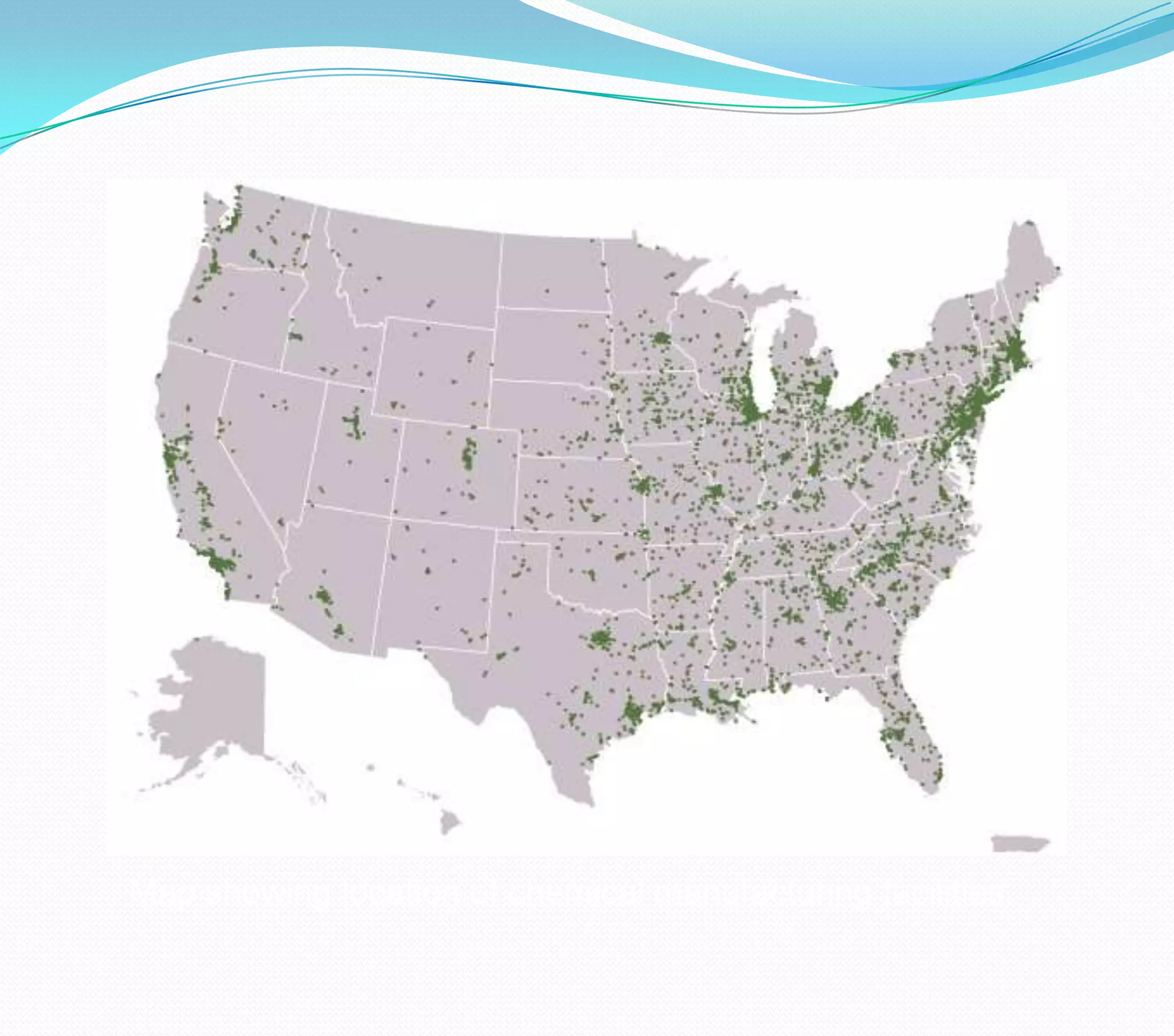 Map showing location of chemical manufacturing facilities.
 