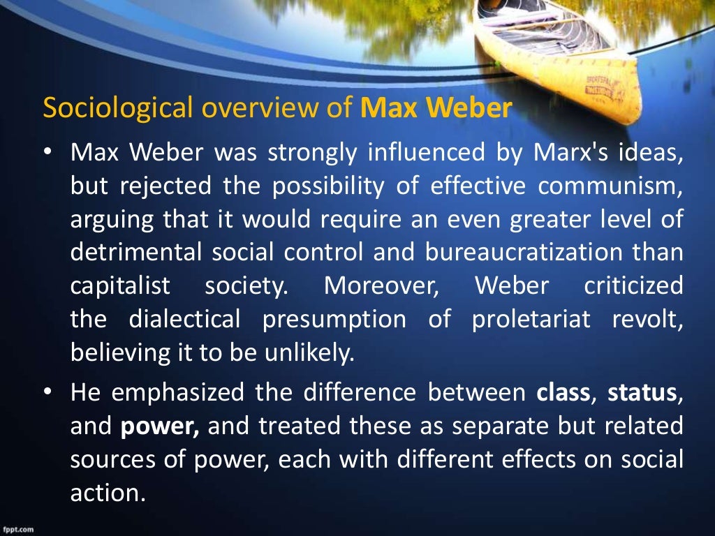 Webers Theory on Social Stratification