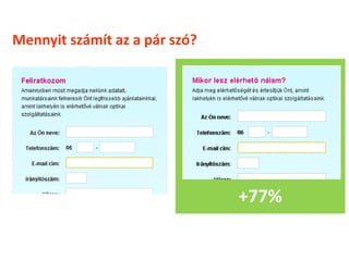 Mennyit számít az a pár szó?




                               +77%
 