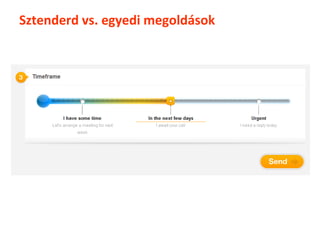 Sztenderd vs. egyedi megoldások
 