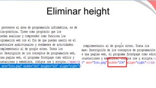 Eliminar height
 