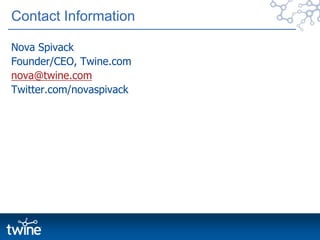 The Semantic Web is a Key EnablerMoves the “intelligence” out of applications, into the dataData becomes self-describing; Meaning of data becomes part of the dataData = Metadata.Just-in-time dataApplications can pull the schema for data only when the data is needed, rather than having to anticipate it