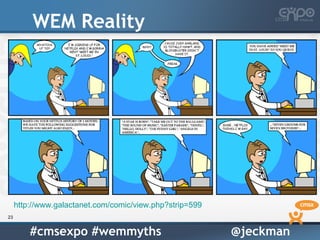 WEM Reality




     http://www.galactanet.com/comic/view.php?strip=599
23


         #cmsexpo #wemmyths                  ...