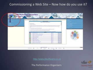 The Performance Organisers
http://www.jitsoftware.co.uk
Commissioning a Web Site – Now how do you use it?
 