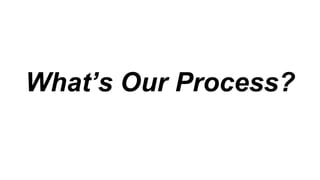 What’s Our Process?
 