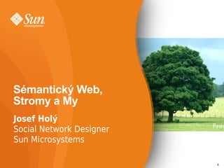 Sémantický Web,
Stromy a My
Josef Holý
Social Network Designer
Sun Microsystems

                          1
 