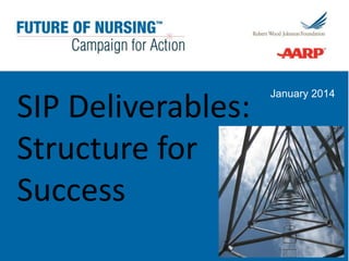 SIP Deliverables:
Structure for
Success

January 2014

 