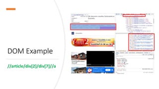 DOM Example
//article/div[2]/div[7]//a
 